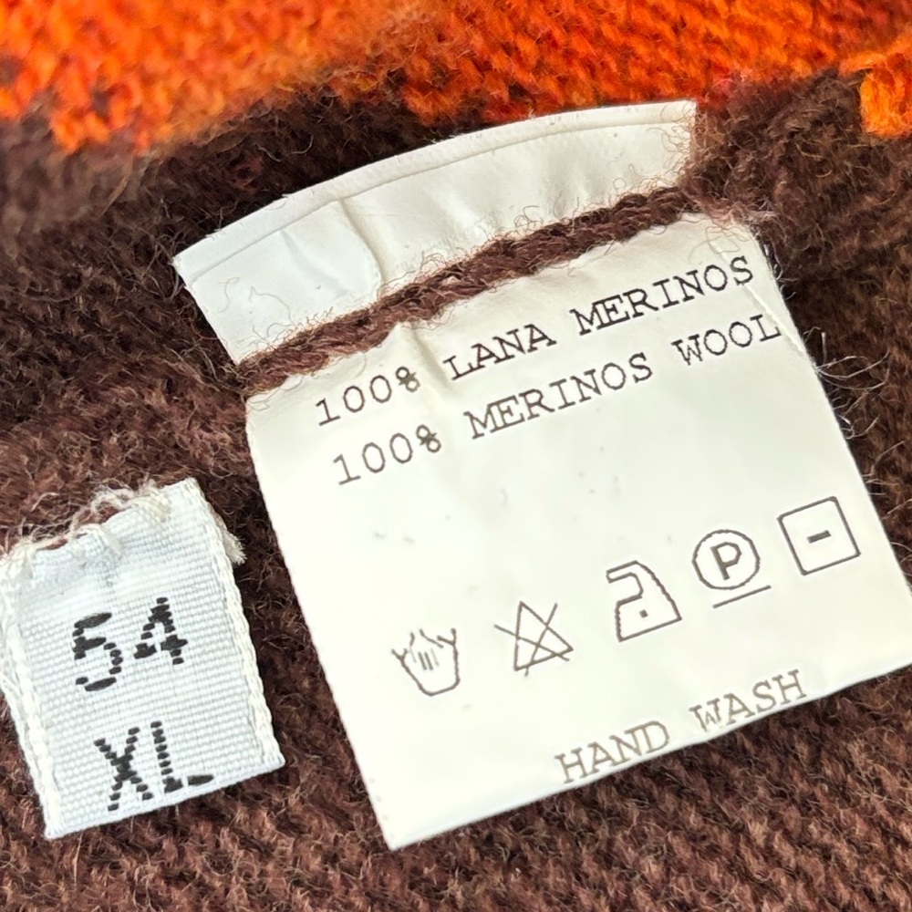 Coins Moore Colorful Merino Wool V-Neck Vintage Sweater size‎ XL - Picture 10 of 14